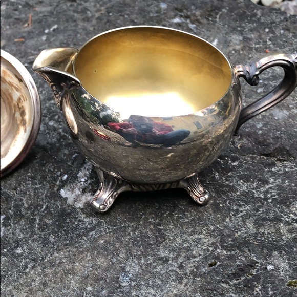 Silver Plated Sugar Creamer Set Tea Coffee Vintage - Picture 6 of 8